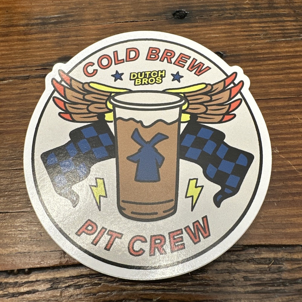 Dutch Bros‎ Scratch & Sniff Sticker "Cold Brew Pit Crew" 4/20/24